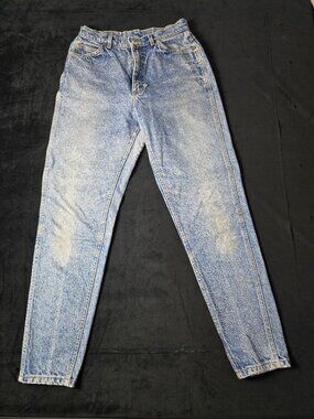 Vintage Lee Women's 11 Medium High Rise Acid Wash Mom Jeans 100% Cotton